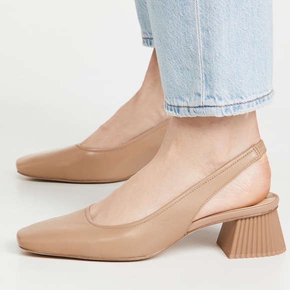 SAM EDELMAN | Toren Canary Yellow Seville Nappa Leather Sling Shoe Heel 7.5 - Picture 13 of 13